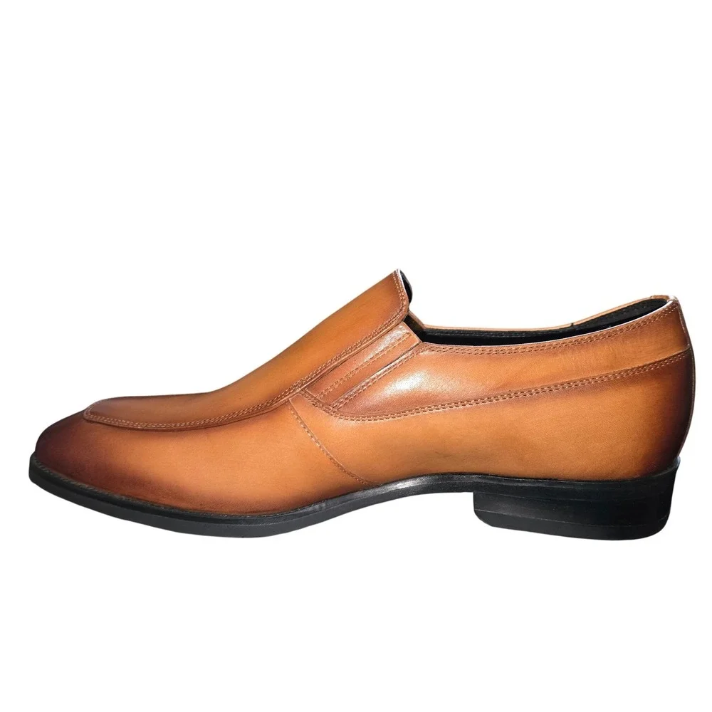 Frasoicus Mens Tan Brown Slip On Dress Shoes Loafers F21-312A Size 8/40